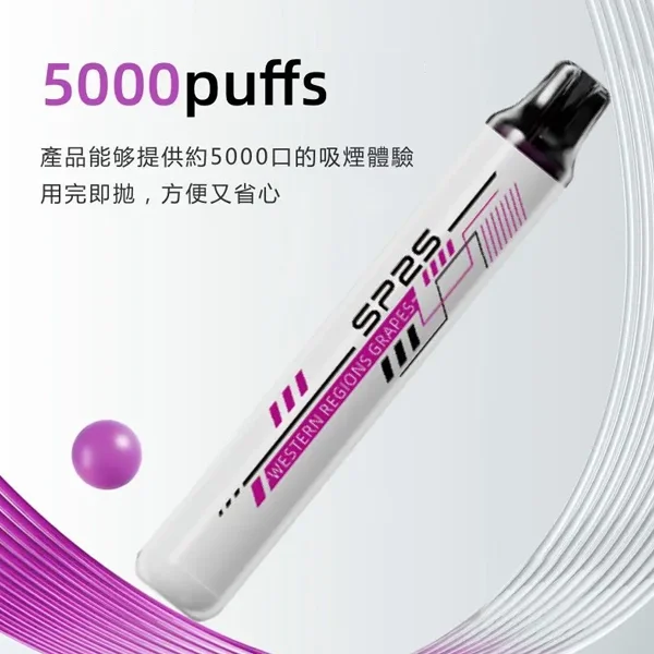 SP2S 5000口拋棄式電子煙|一次性免充電・12款風味可選・正品現貨供應